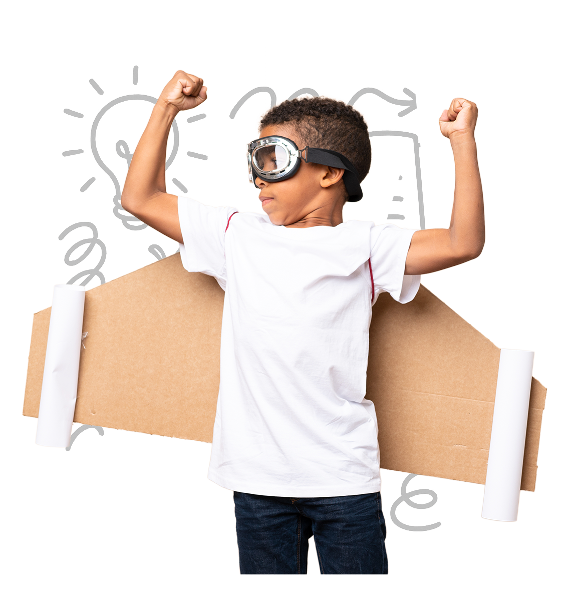 Pupils collaborating on a creative classroom task