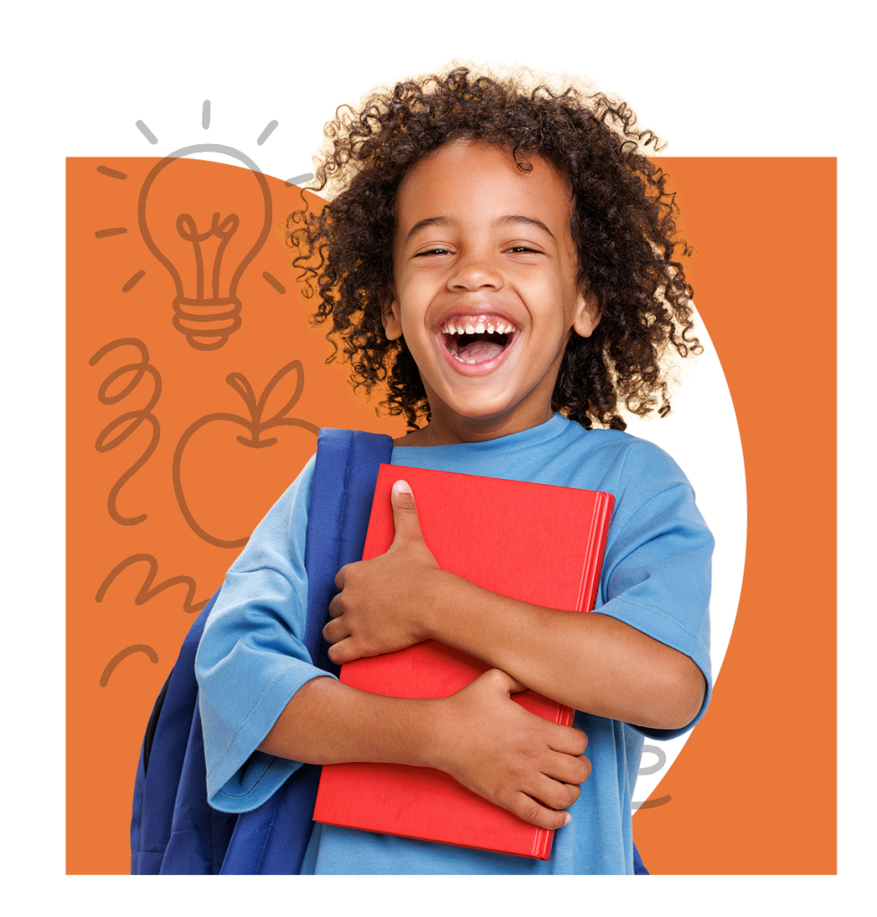 Children engaged in reading, writing and problem-solving