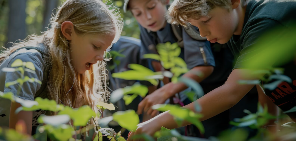 Pupils collaborating on a creative classroom task
