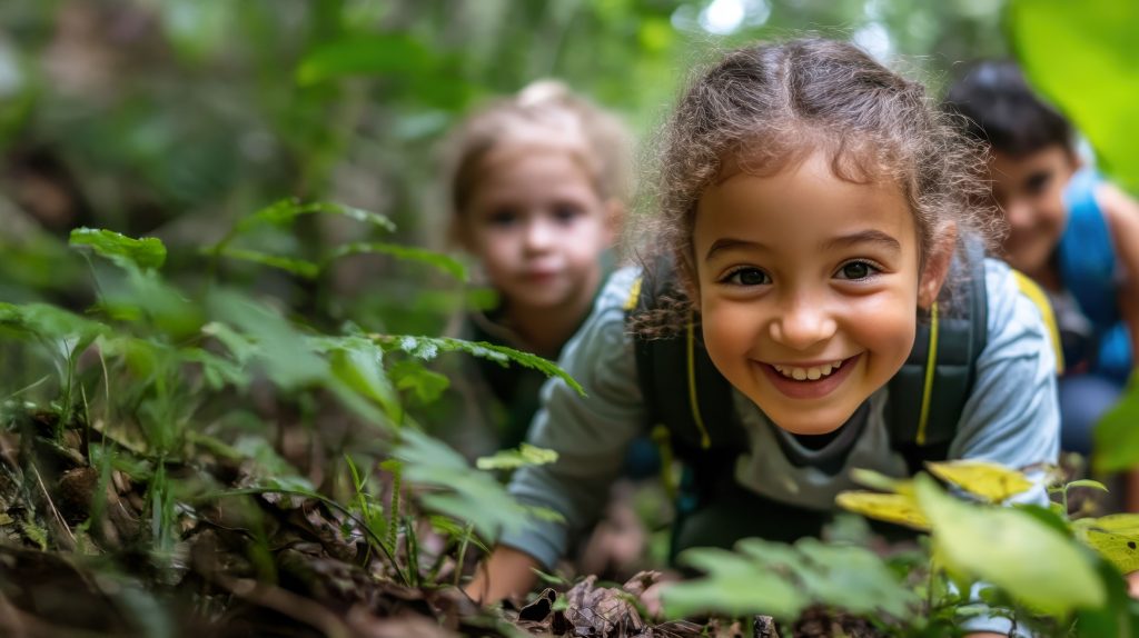 Children exploring a theme-based learning activity